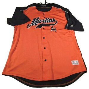 Miami Marlins Jersey Men Black Orange True Fan Series 2XL Jersey